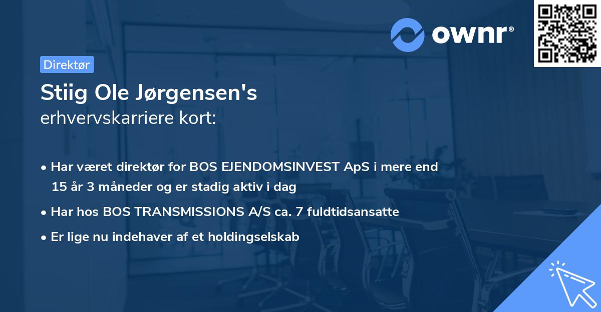 Stiig Ole Jørgensen's erhvervskarriere kort
