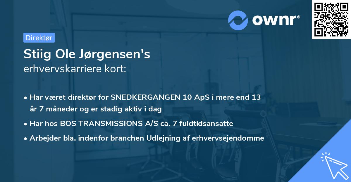 Stiig Ole Jørgensen's erhvervskarriere kort