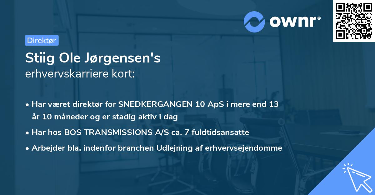 Stiig Ole Jørgensen's erhvervskarriere kort