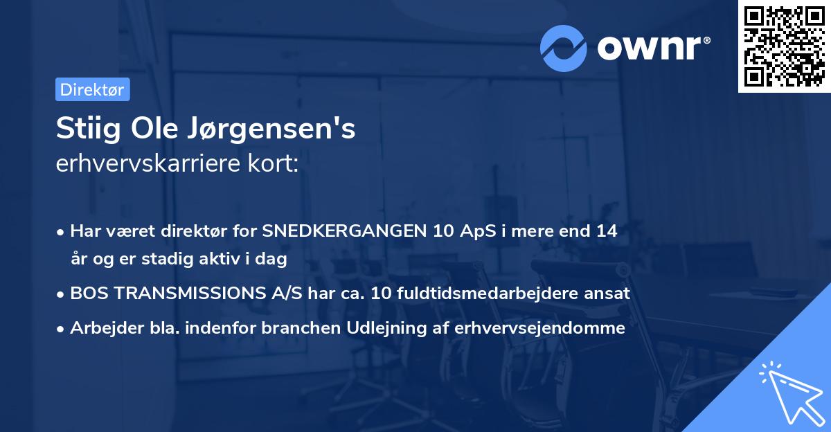 Stiig Ole Jørgensen's erhvervskarriere kort