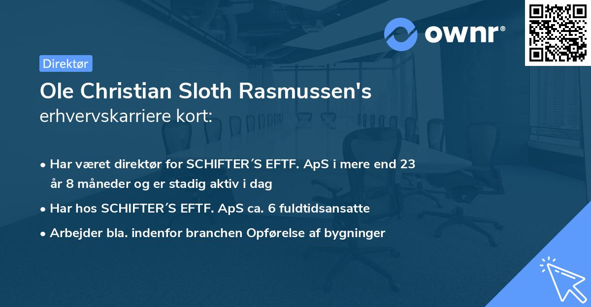 Ole Christian Sloth Rasmussen's erhvervskarriere kort