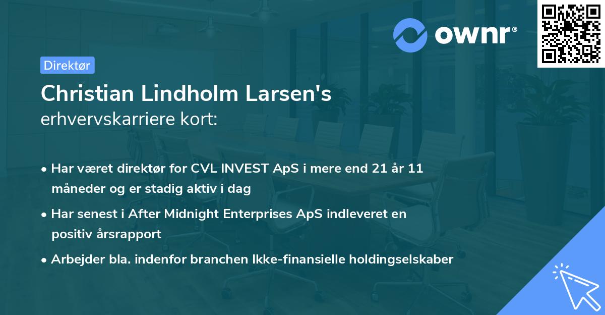 Christian Lindholm Larsen's erhvervskarriere kort