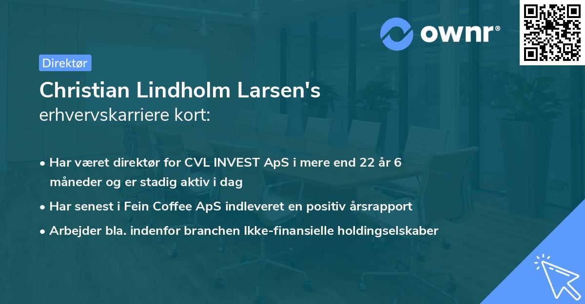 Christian Lindholm Larsen's erhvervskarriere kort