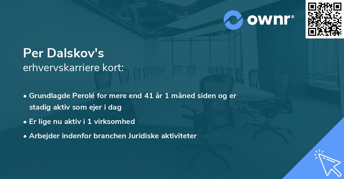 Per Dalskov's erhvervskarriere kort