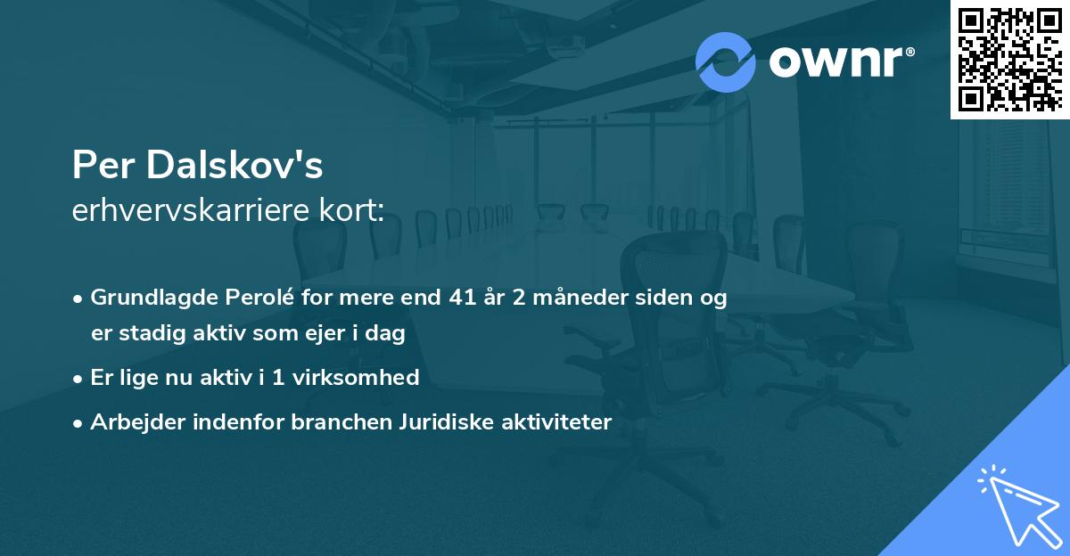 Per Dalskov's erhvervskarriere kort