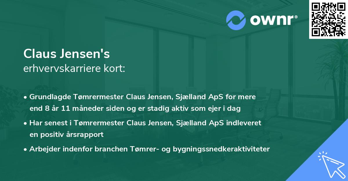 Claus Jensen's erhvervskarriere kort