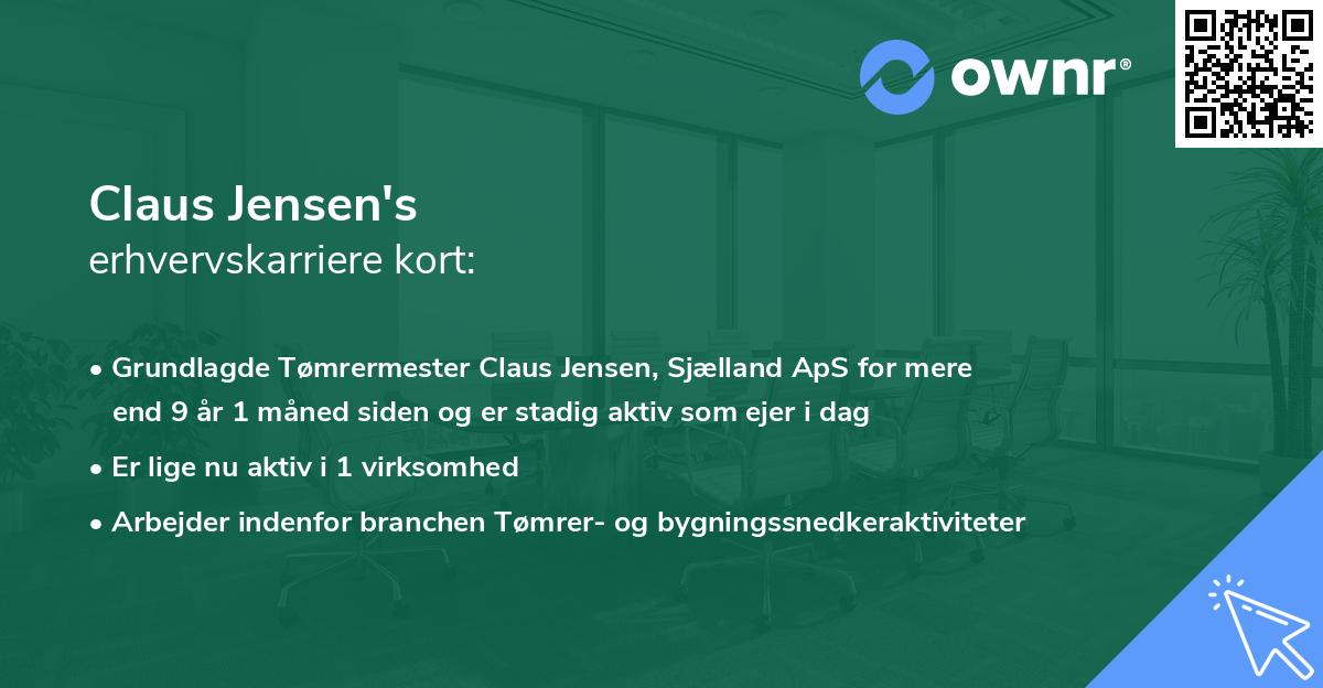 Claus Jensen's erhvervskarriere kort