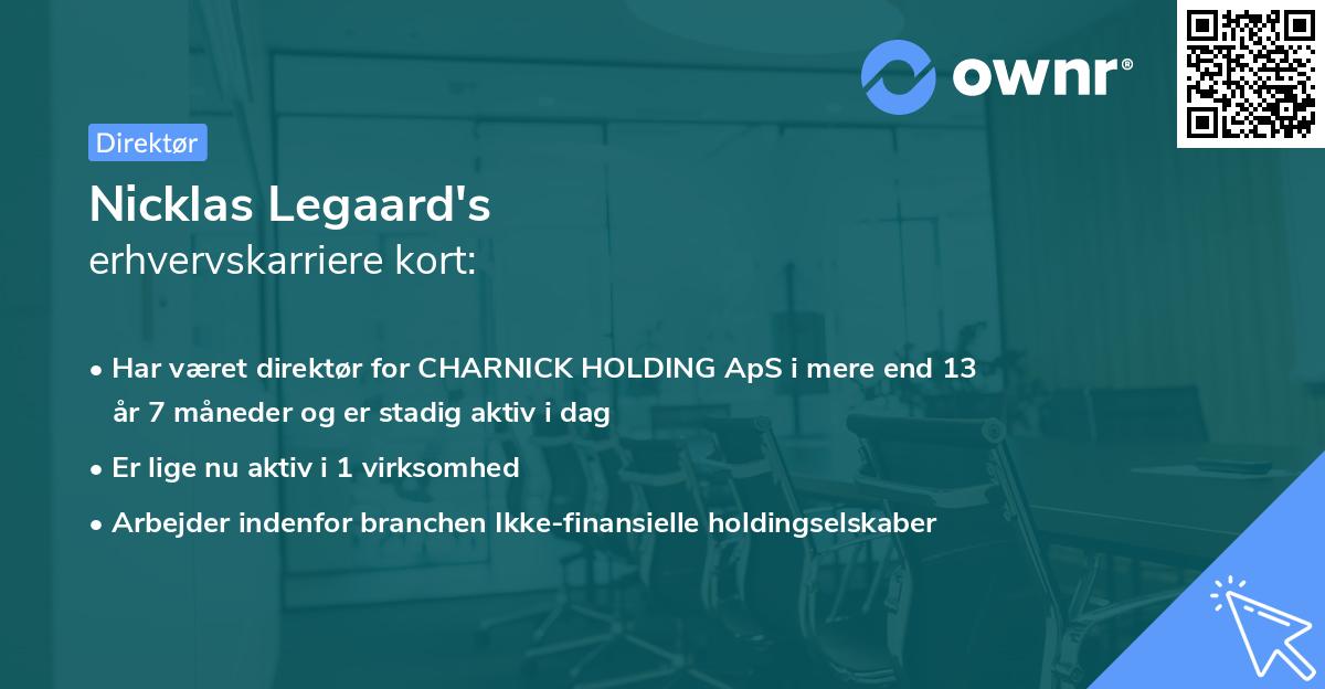 Nicklas Legaard's erhvervskarriere kort