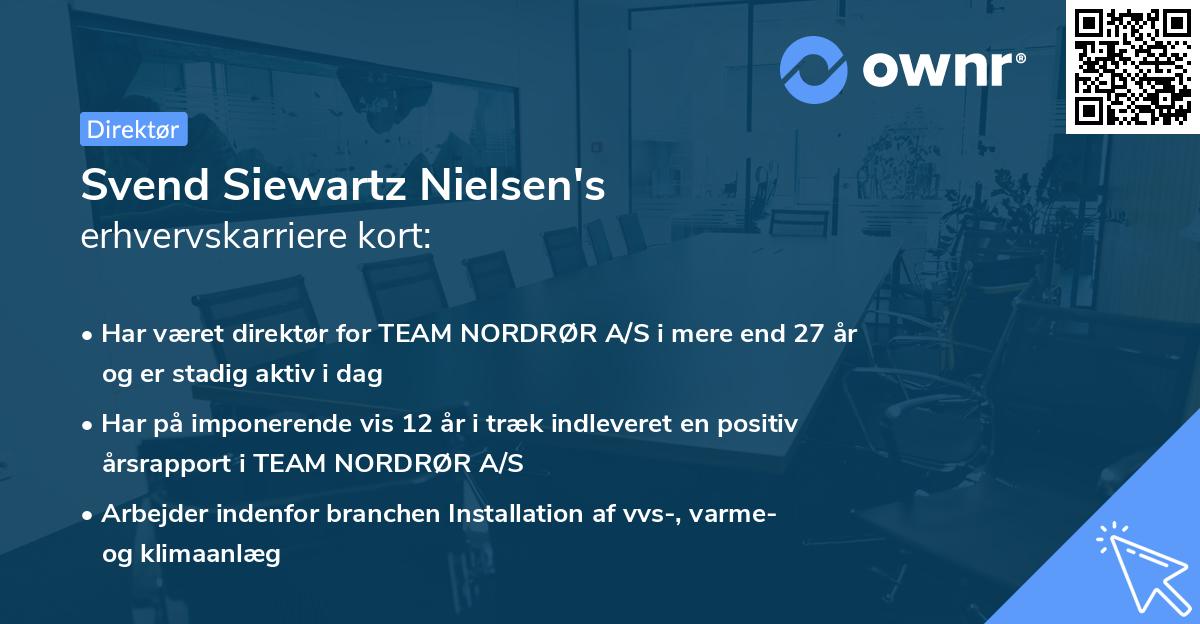 Svend Siewartz Nielsen's erhvervskarriere kort