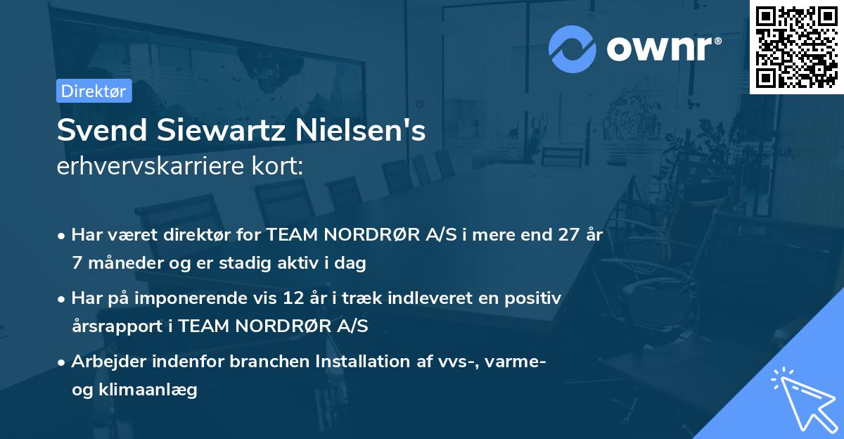 Svend Siewartz Nielsen's erhvervskarriere kort