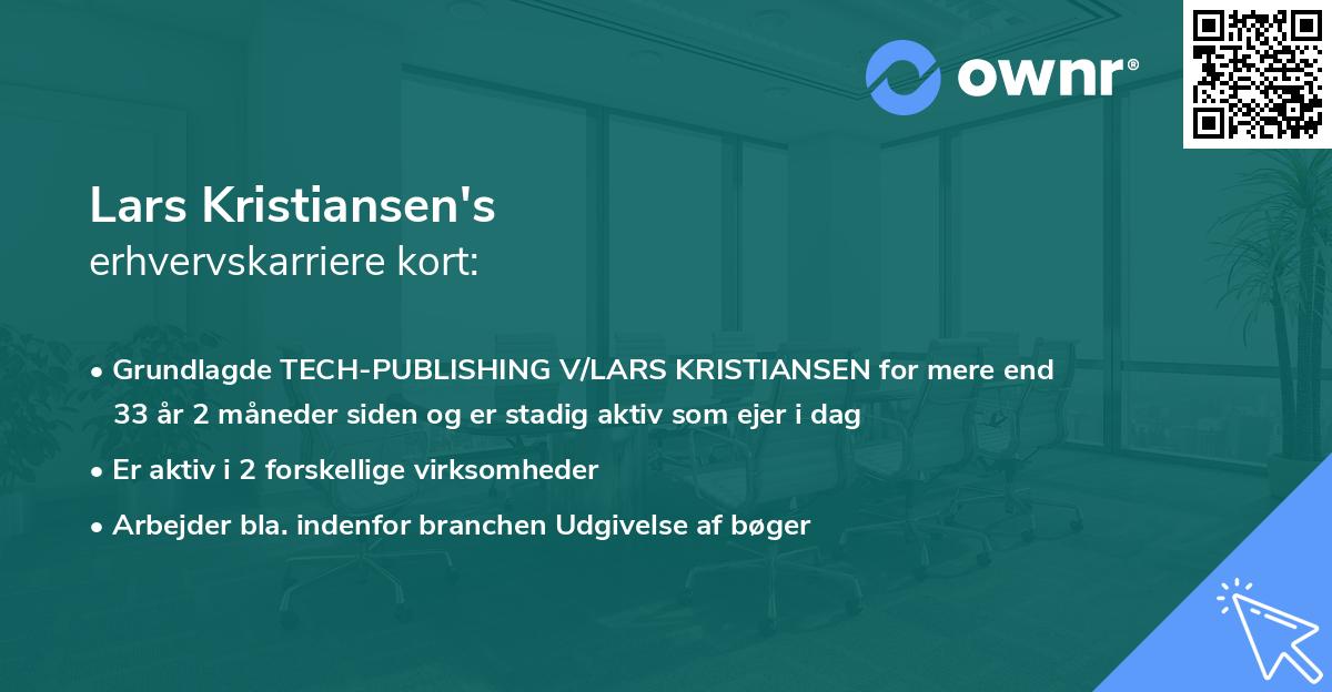 Lars Kristiansen's erhvervskarriere kort