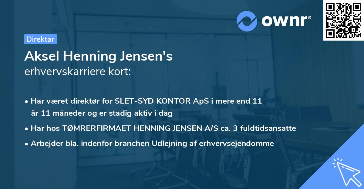 Aksel Henning Jensen's erhvervskarriere kort
