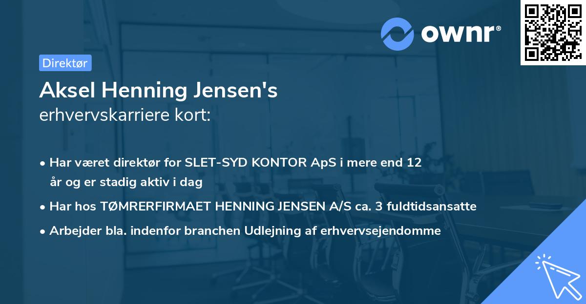 Aksel Henning Jensen's erhvervskarriere kort