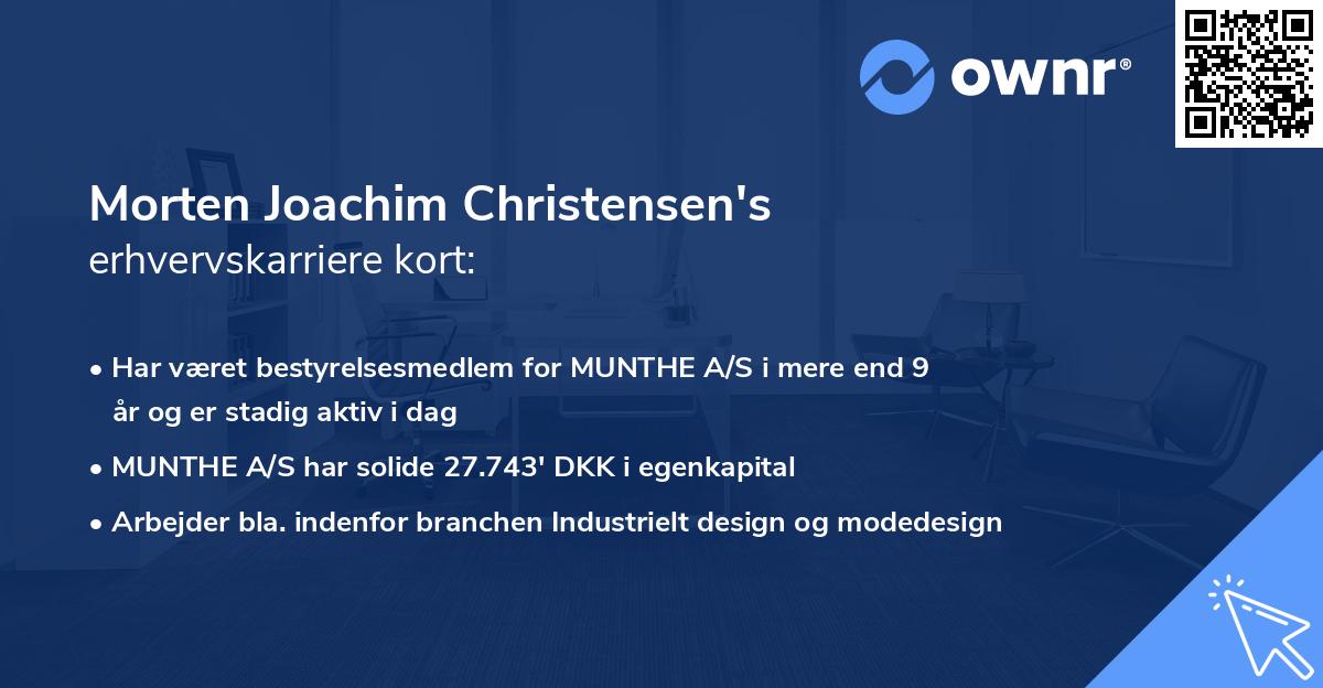Morten Joachim Christensen's erhvervskarriere kort