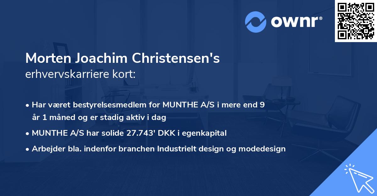 Morten Joachim Christensen's erhvervskarriere kort