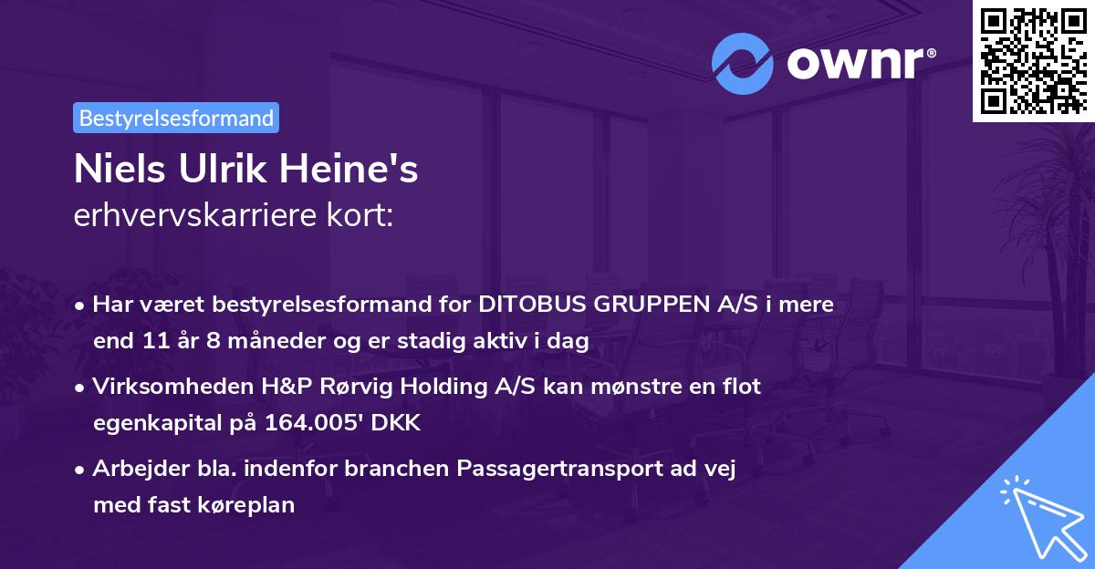 Niels Ulrik Heine's erhvervskarriere kort