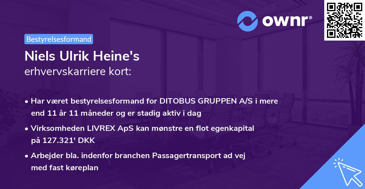 Niels Ulrik Heine's erhvervskarriere kort