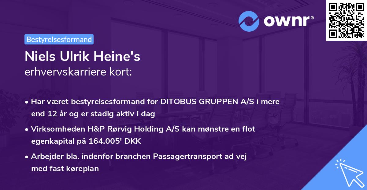 Niels Ulrik Heine's erhvervskarriere kort
