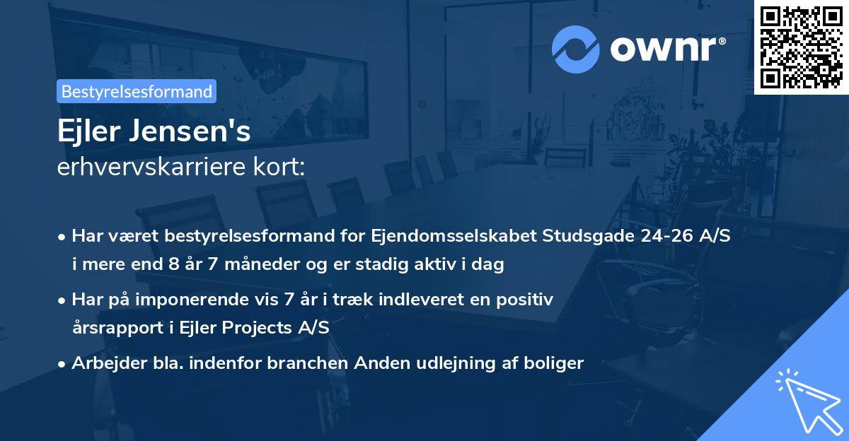 Ejler Jensen's erhvervskarriere kort