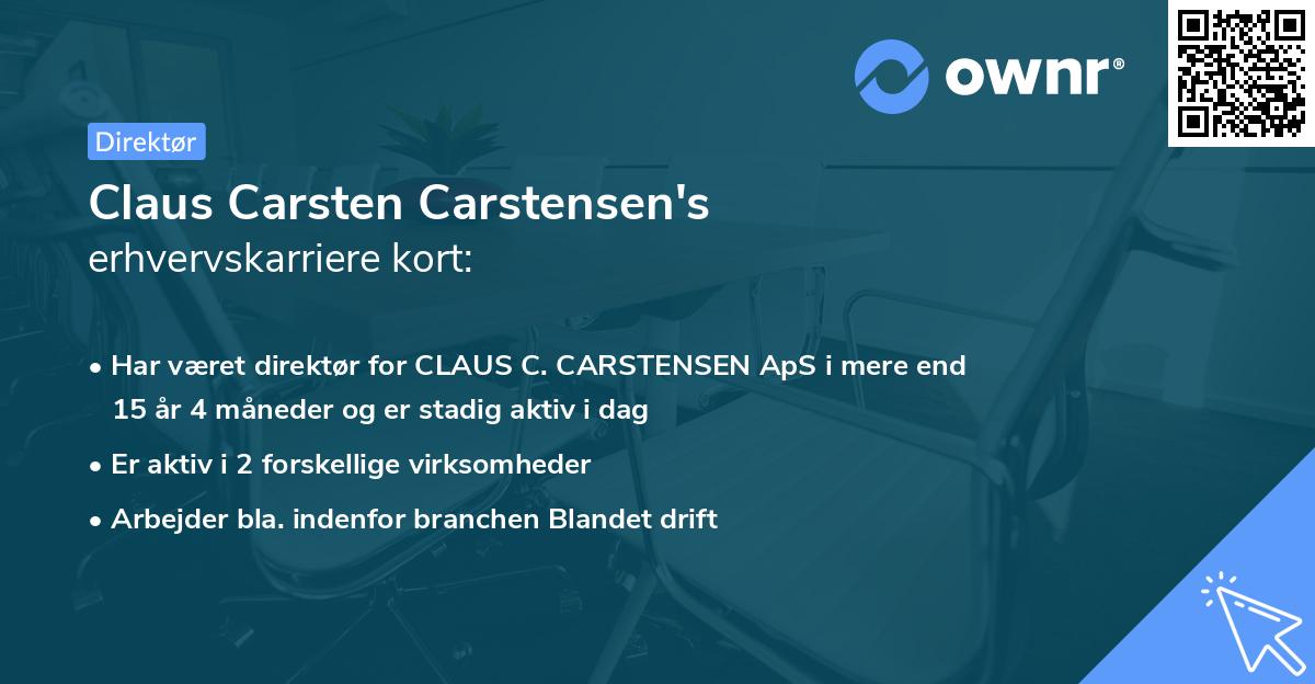 Claus Carsten Carstensen's erhvervskarriere kort