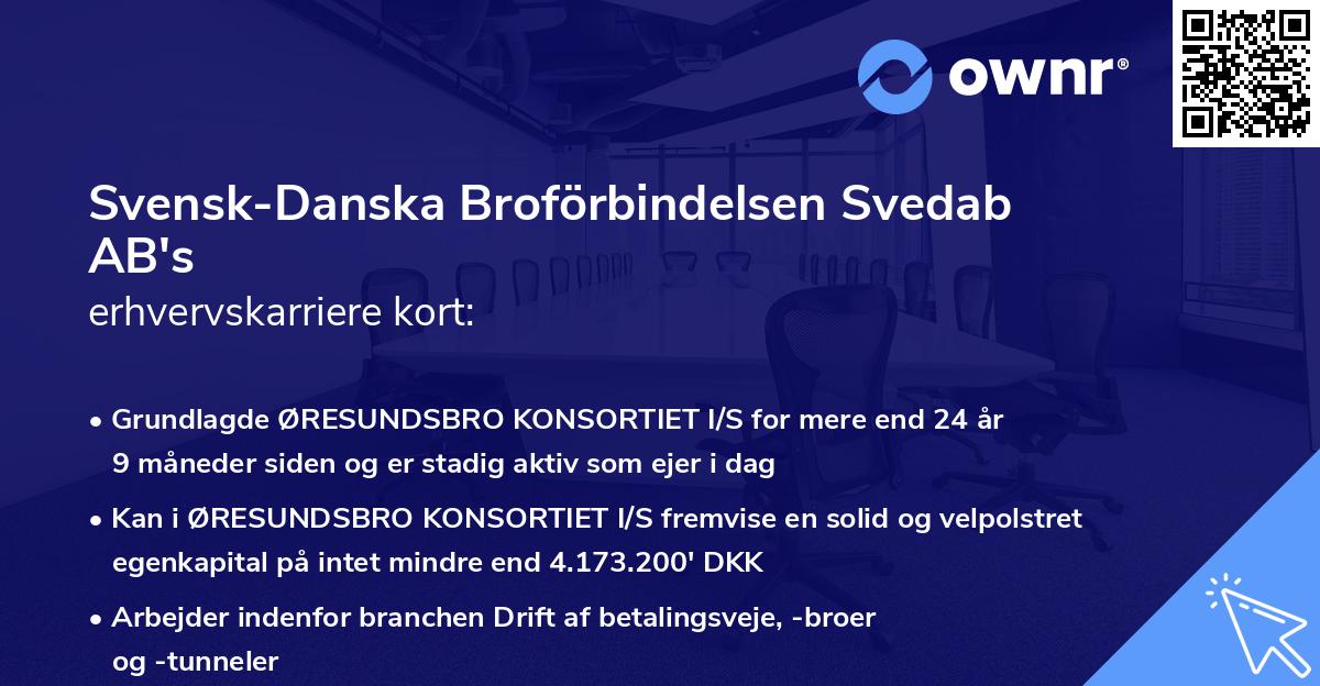 Svensk-Danska Broförbindelsen Svedab AB's erhvervskarriere kort