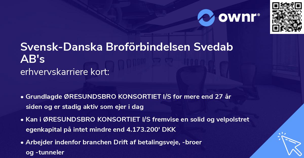 Svensk-Danska Broförbindelsen Svedab AB's erhvervskarriere kort