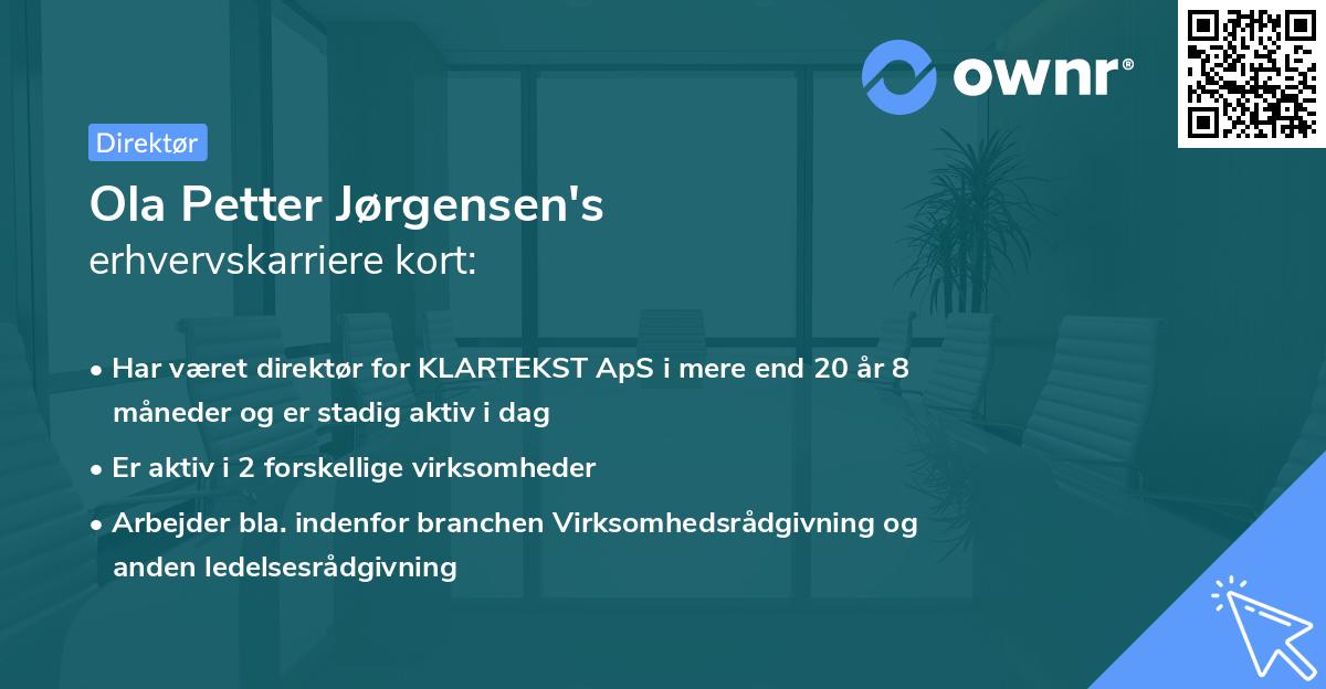 Ola Petter Jørgensen's erhvervskarriere kort