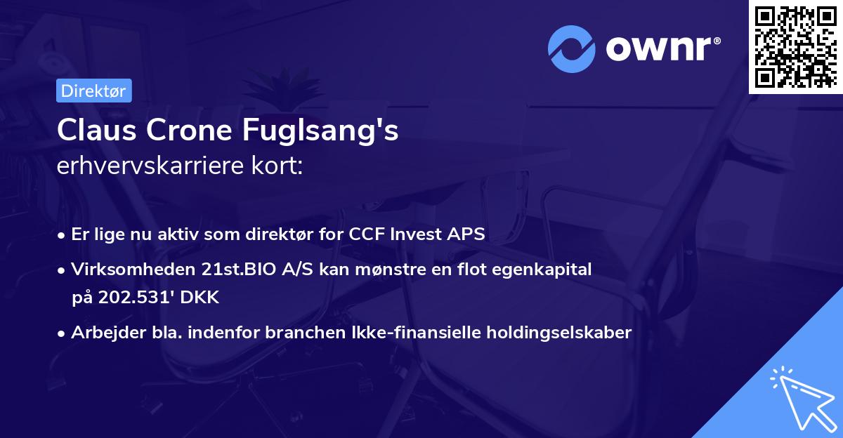 Claus Crone Fuglsang's erhvervskarriere kort