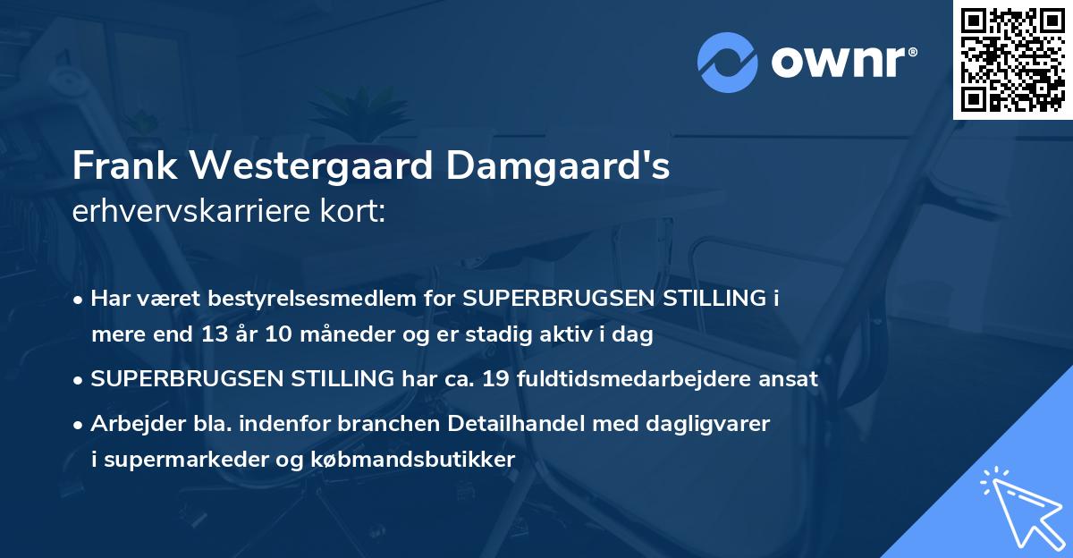 Frank Westergaard Damgaard's erhvervskarriere kort