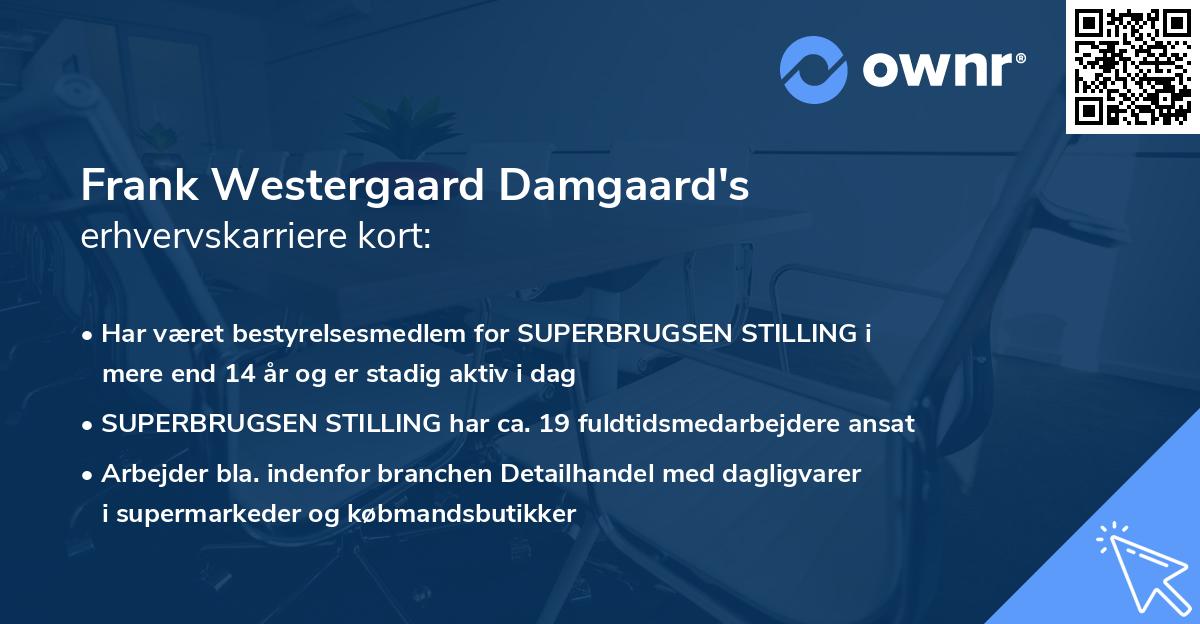 Frank Westergaard Damgaard's erhvervskarriere kort