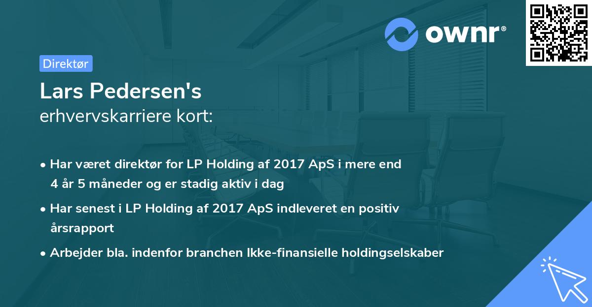 Lars Pedersen's erhvervskarriere kort