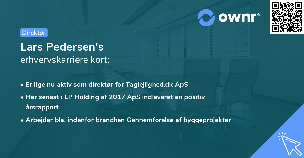 Lars Pedersen's erhvervskarriere kort
