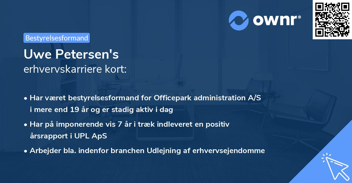 Uwe Petersen's erhvervskarriere kort