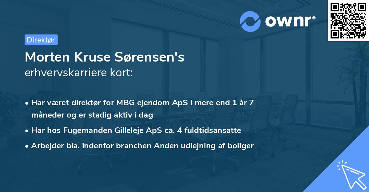 Morten Kruse Sørensen's erhvervskarriere kort
