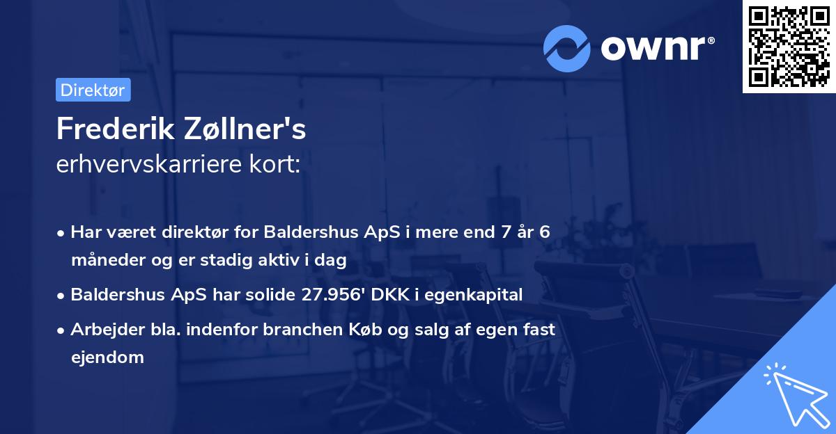 Frederik Zøllner's erhvervskarriere kort
