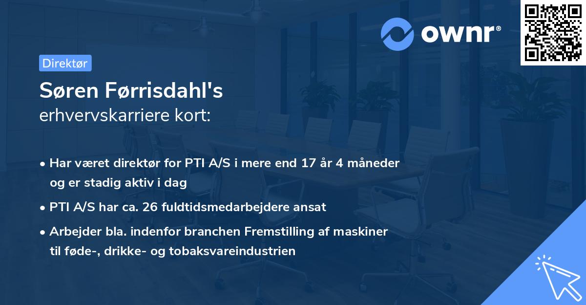 Søren Førrisdahl's erhvervskarriere kort