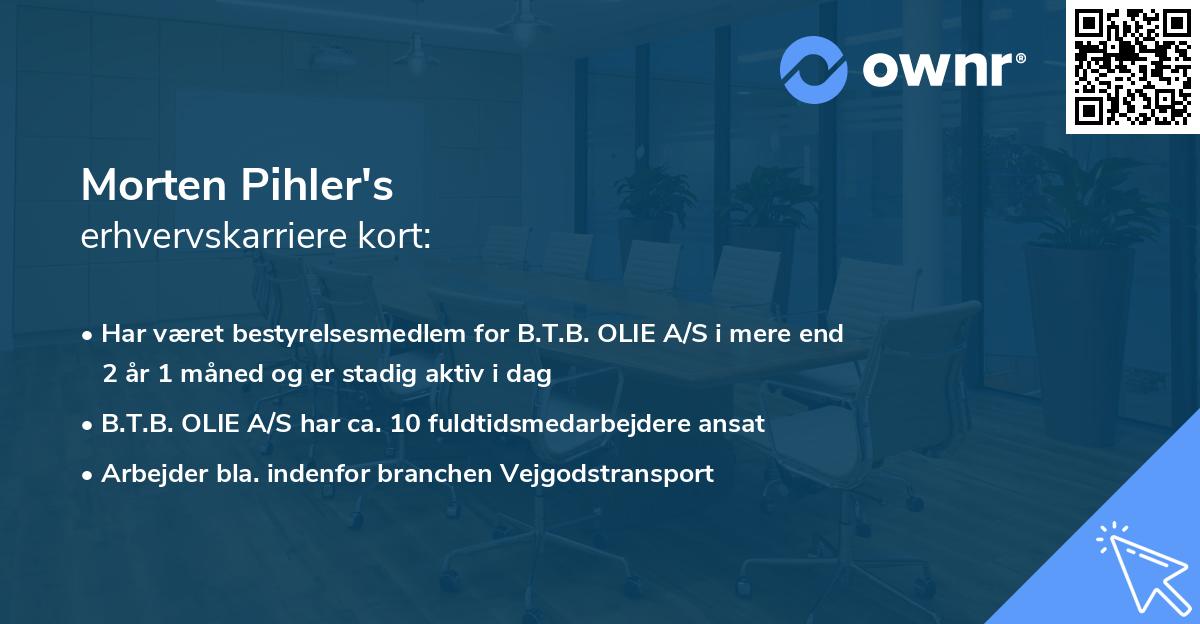 Morten Pihler's erhvervskarriere kort