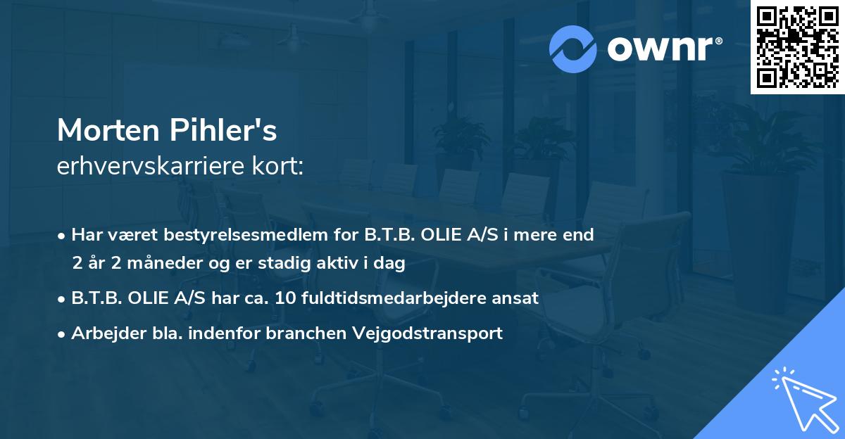 Morten Pihler's erhvervskarriere kort
