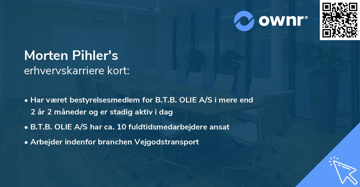 Morten Pihler's erhvervskarriere kort