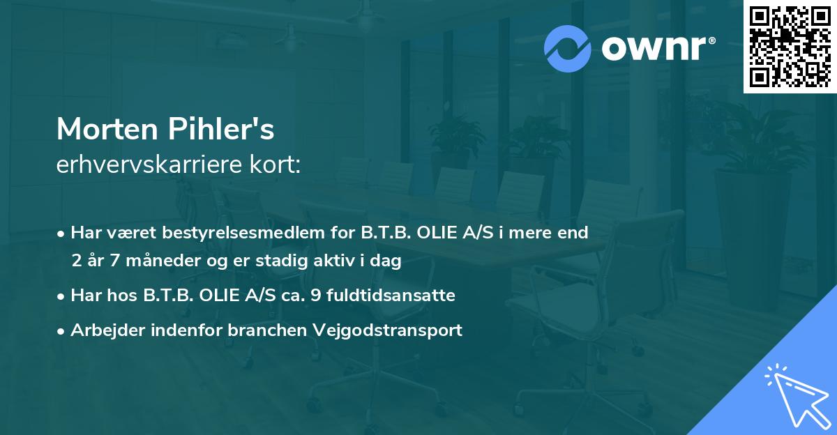 Morten Pihler's erhvervskarriere kort