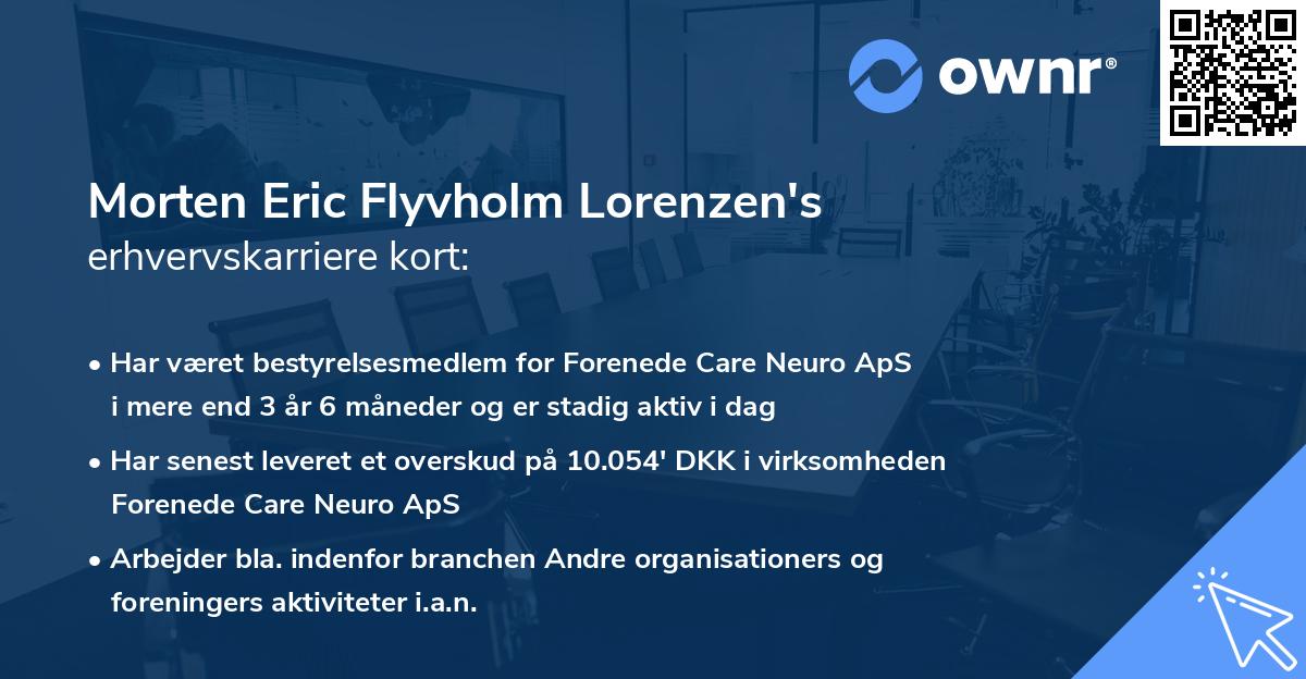 Morten Eric Flyvholm Lorenzen's erhvervskarriere kort
