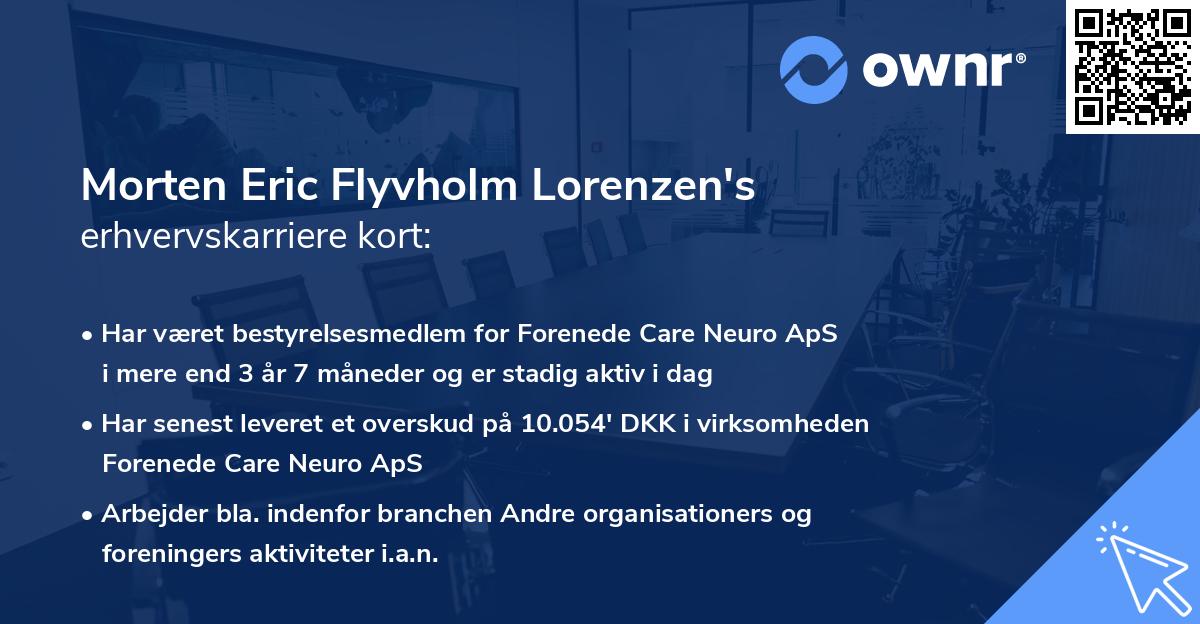 Morten Eric Flyvholm Lorenzen's erhvervskarriere kort