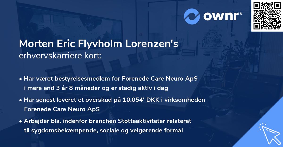 Morten Eric Flyvholm Lorenzen's erhvervskarriere kort