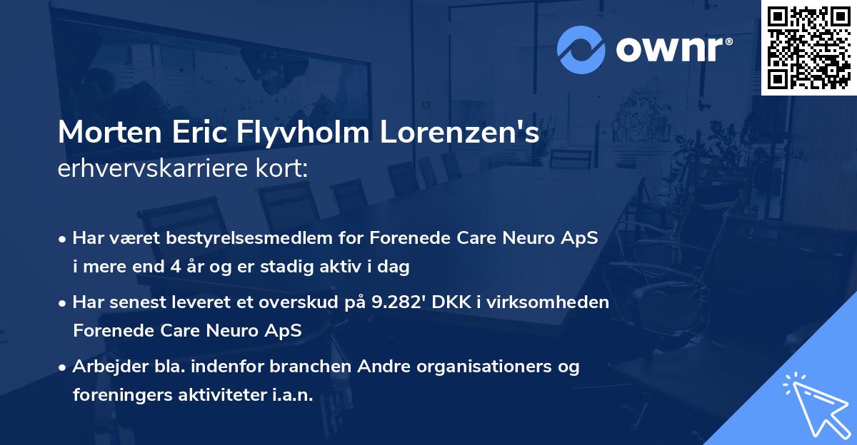 Morten Eric Flyvholm Lorenzen's erhvervskarriere kort