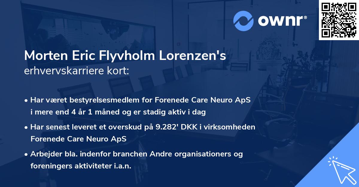 Morten Eric Flyvholm Lorenzen's erhvervskarriere kort