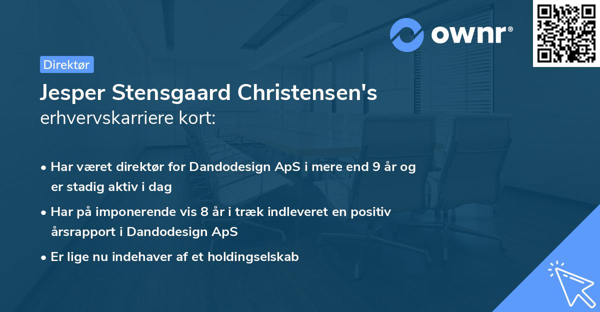 Jesper Stensgaard Christensen's erhvervskarriere kort