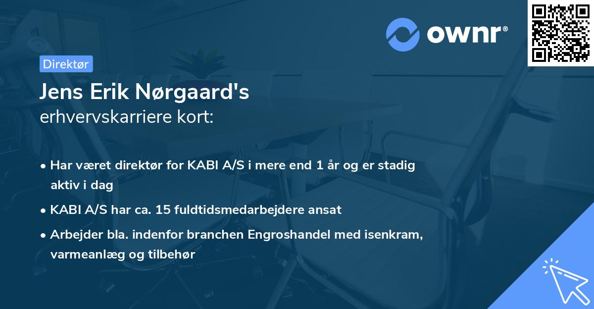 Jens Erik Nørgaard's erhvervskarriere kort
