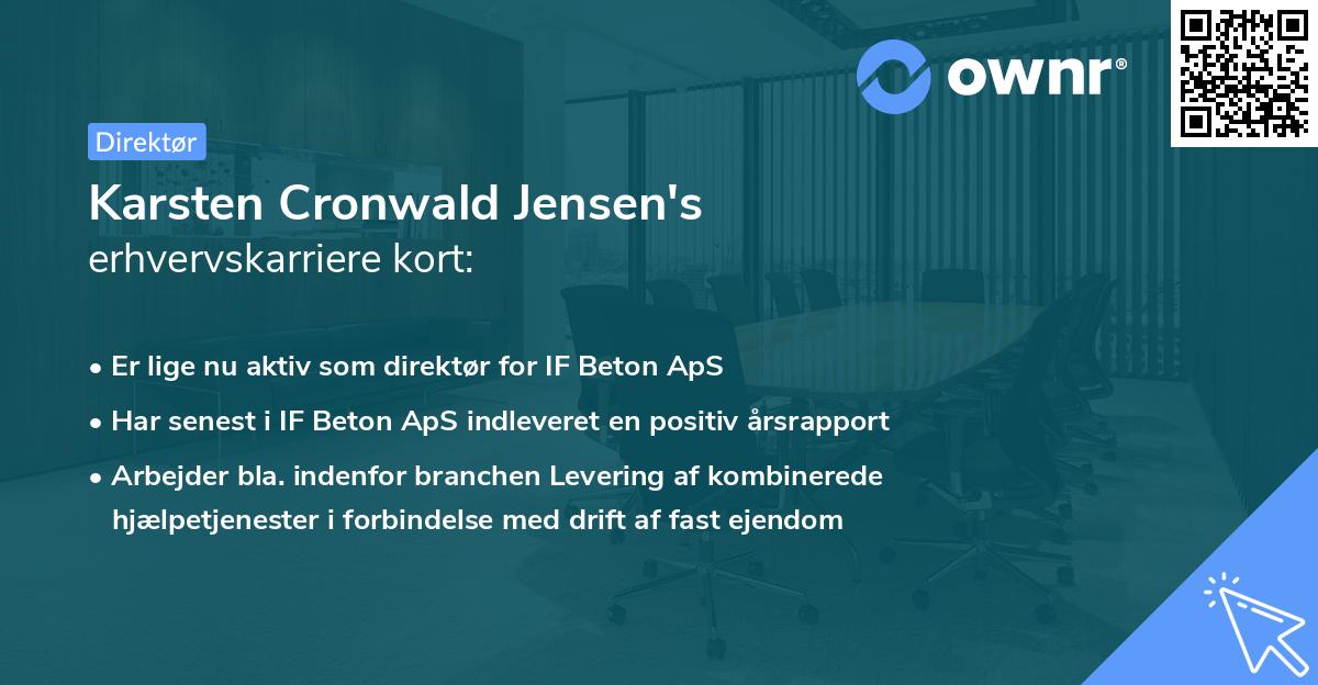 Karsten Cronwald Jensen's erhvervskarriere kort