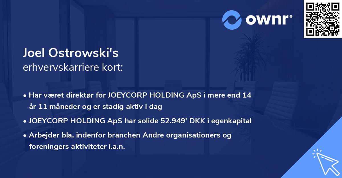 Joel Ostrowski's erhvervskarriere kort