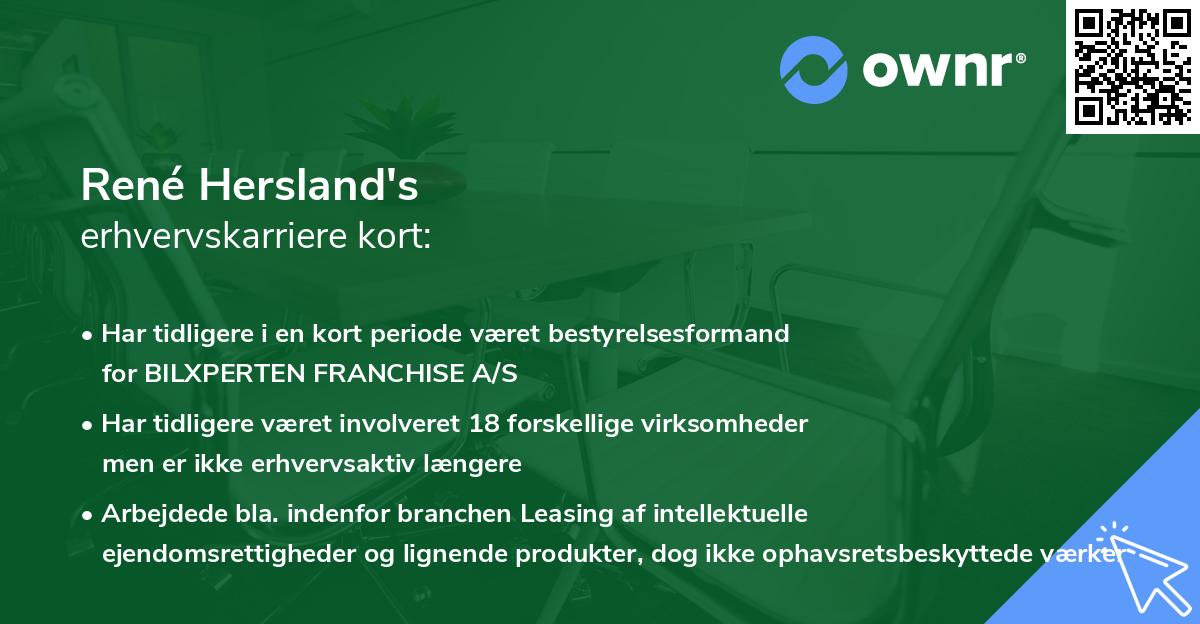 René Hersland's erhvervskarriere kort